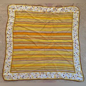 Vintage Burmel Striped Polka Dot Scarf 22x22